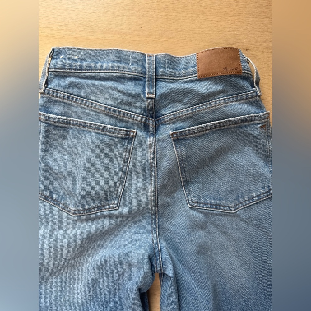 Madewell Perfect Vintage Wide Leg Jeans High Rise Raw Hem Size 25 - Picture 7 of 11
